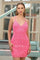 Homecoming DressesHomecoming Short Beaded Mini Cocktail Dress Shiny Fuchsia