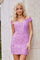 Homecoming Dresses Sequin Short Homecoming Fitted Cocktail Dress Lilac
