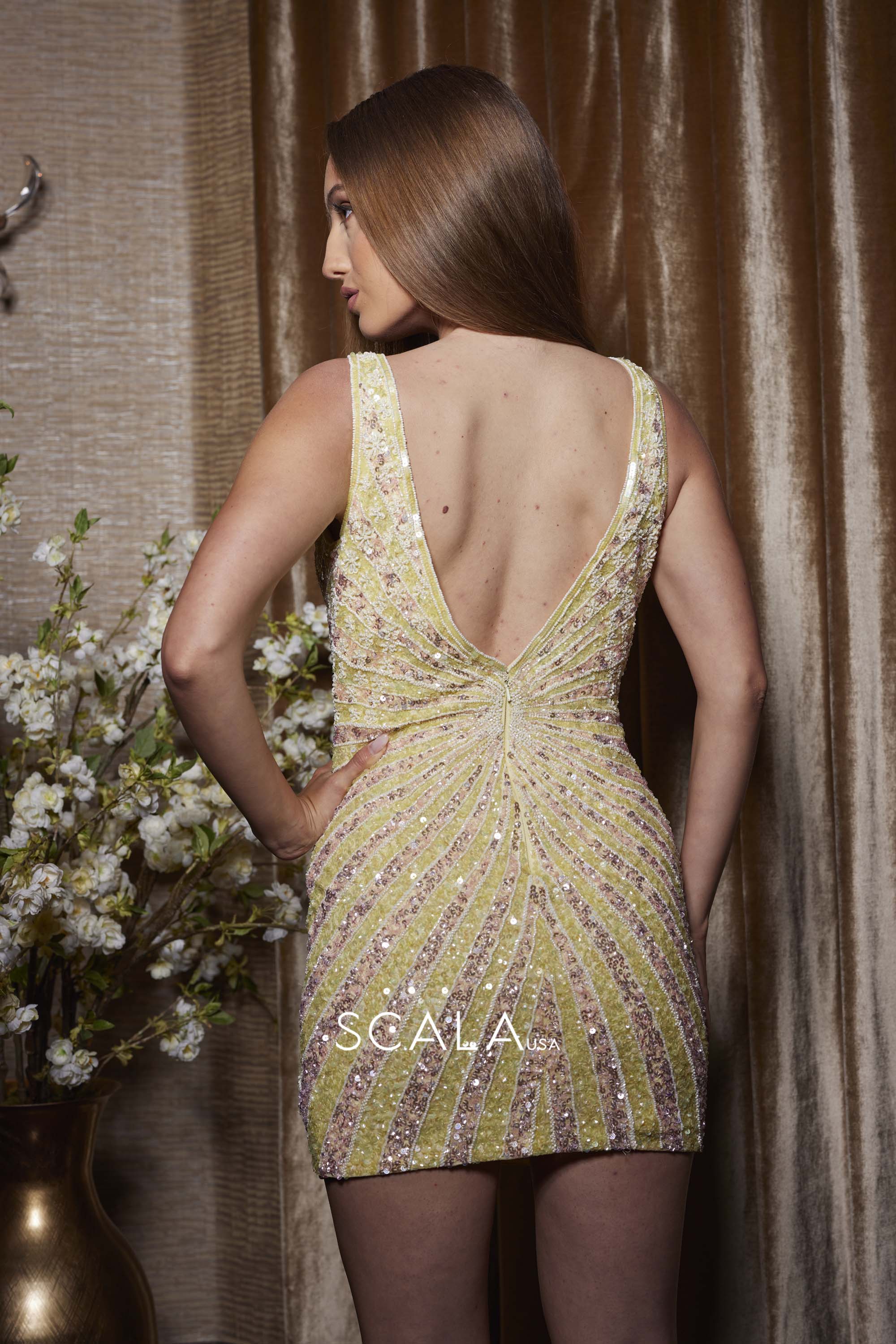Cocktail Dresses Homecoming Short Fitted Sequin Dress Banana