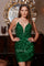 Homecoming Dresses Homecoming Sequin Fitted Short cocktail Dress Bright Emerald