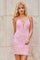 Cocktail Dresses Short Fitted Homecoming Sequin Cocktail Dress Baby PIink