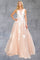Prom Dresses Long Formal A Line Floral Lace Prom Dress Blush