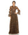 Prom Dresses Formal Long Prom Ruffle Tiered Gown Brown Multi