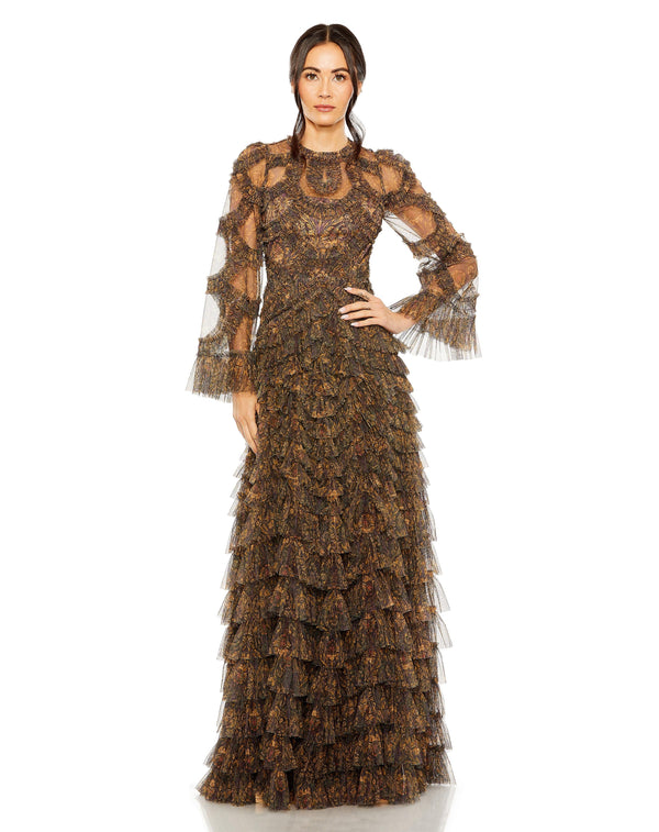 Formal Long Sleeve Gown Evening Mac Duggal 8044