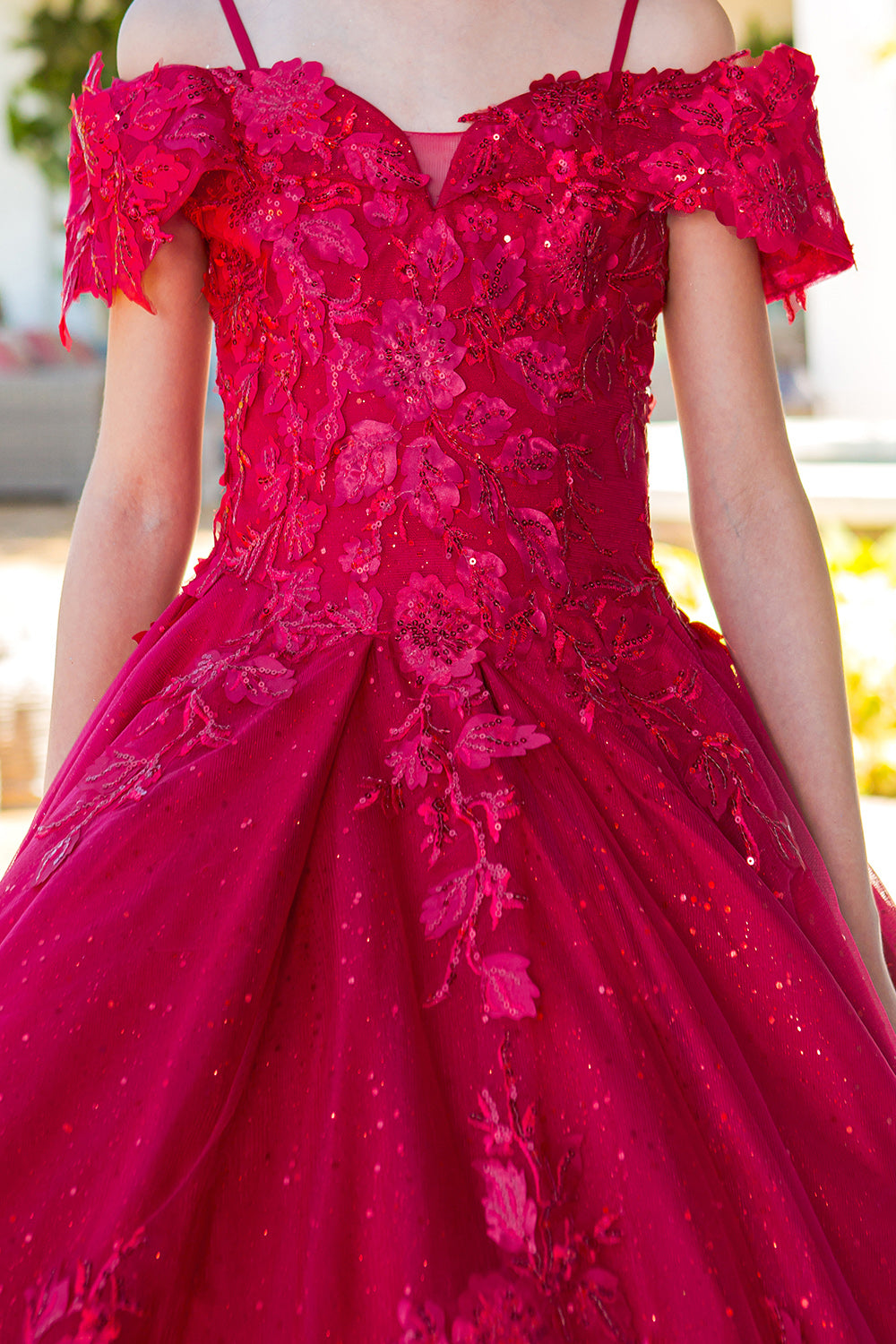 Cinderella Couture 8045 Flower Girl 3D Floral Applique Sequin Dress