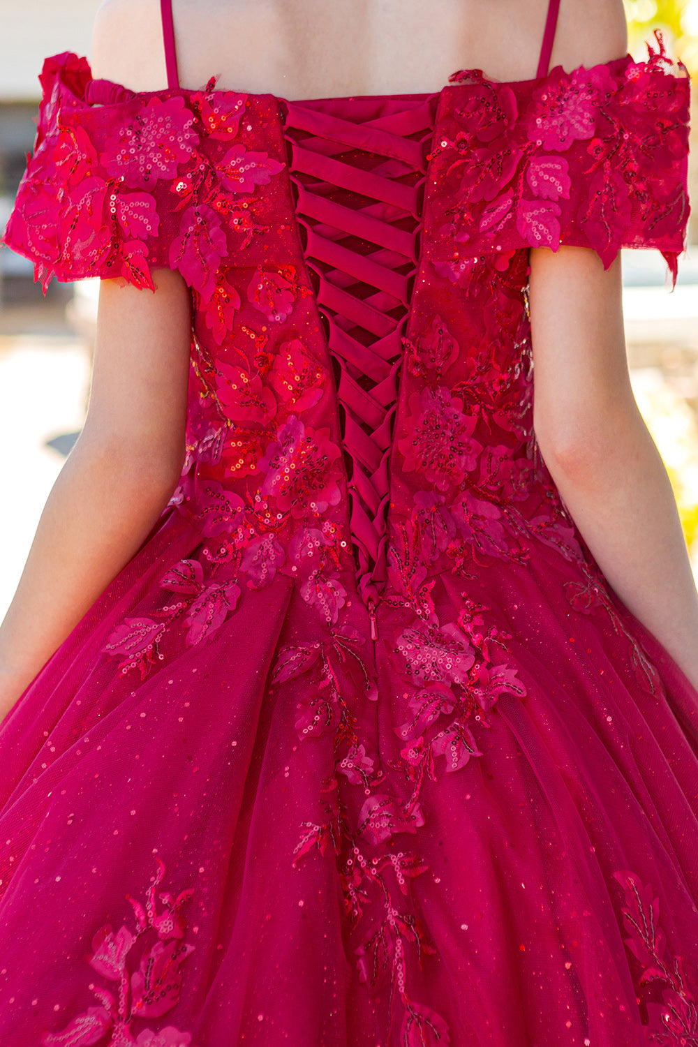 Cinderella Couture 8045 Flower Girl 3D Floral Applique Sequin Dress