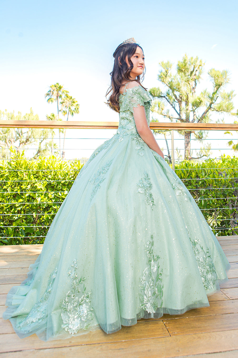 Cinderella Couture 8045 Flower Girl 3D Floral Applique Sequin Dress