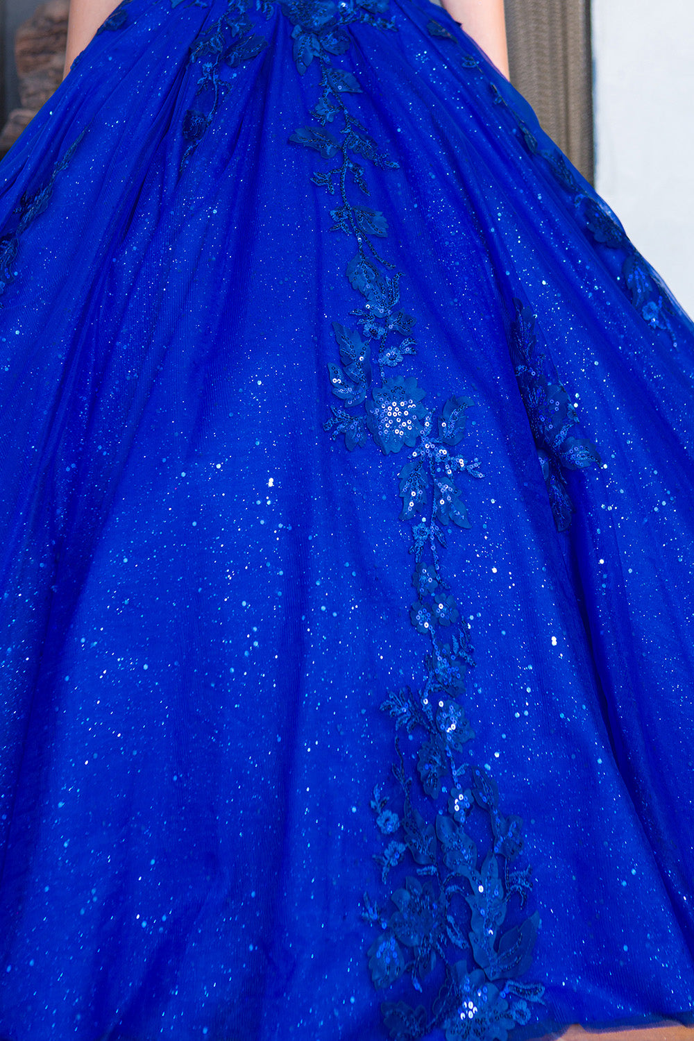 Flower Girl Dresses Flower Girl 3D Floral Applique Sequin Dress Royal