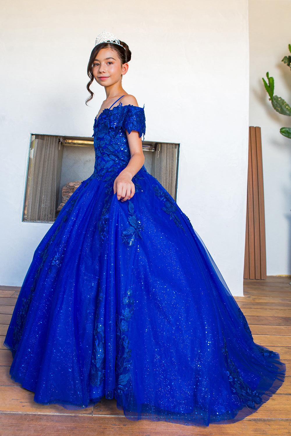 Cinderella Couture 8045 Flower Girl 3D Floral Applique Sequin Dress