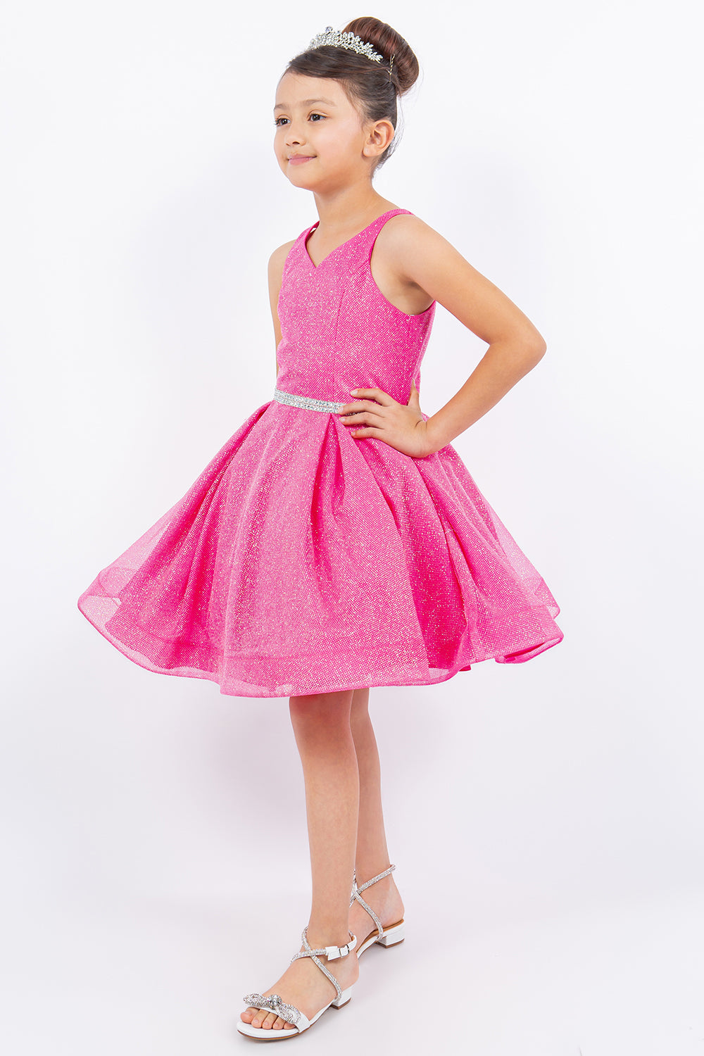 Cinderella Couture 8047 Short Glitter A Line Flower Girl Dress