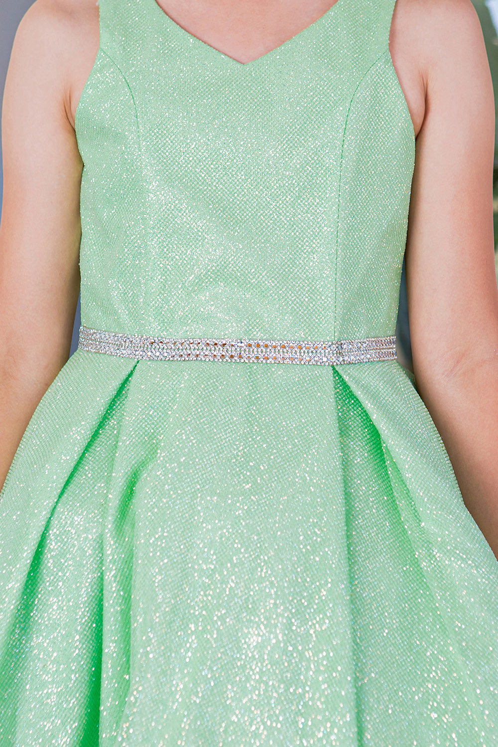 Cinderella Couture 8047 Short Glitter A Line Flower Girl Dress