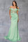 Prom Dresses Long Beaded Formal 3D Floral Applique Prom Dress Sage