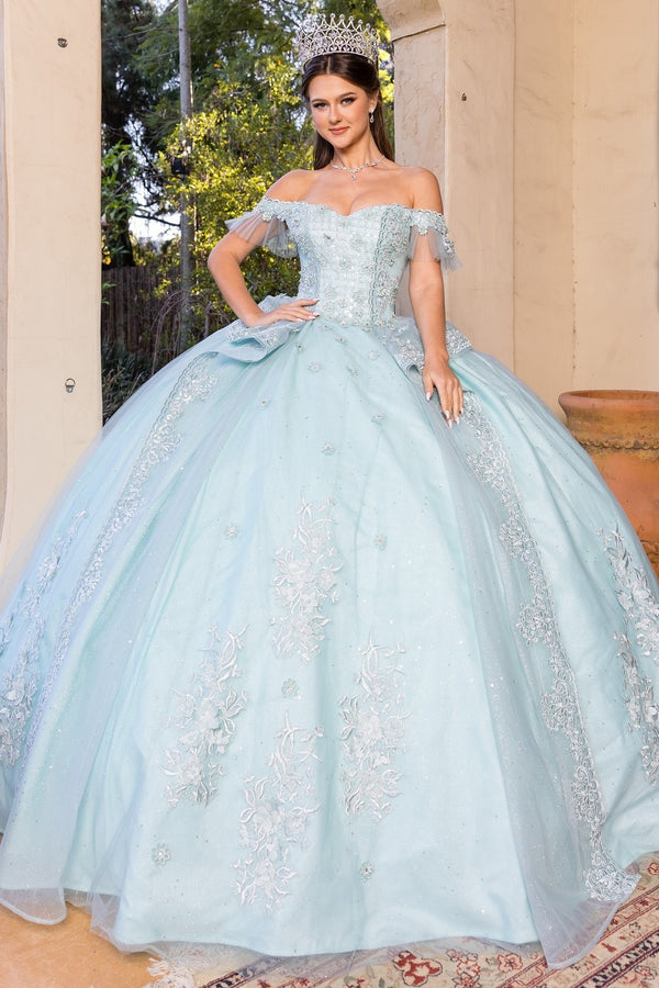 Lace Glitter Beaded Quinceanera Dress Cinderella Couture 8055J
