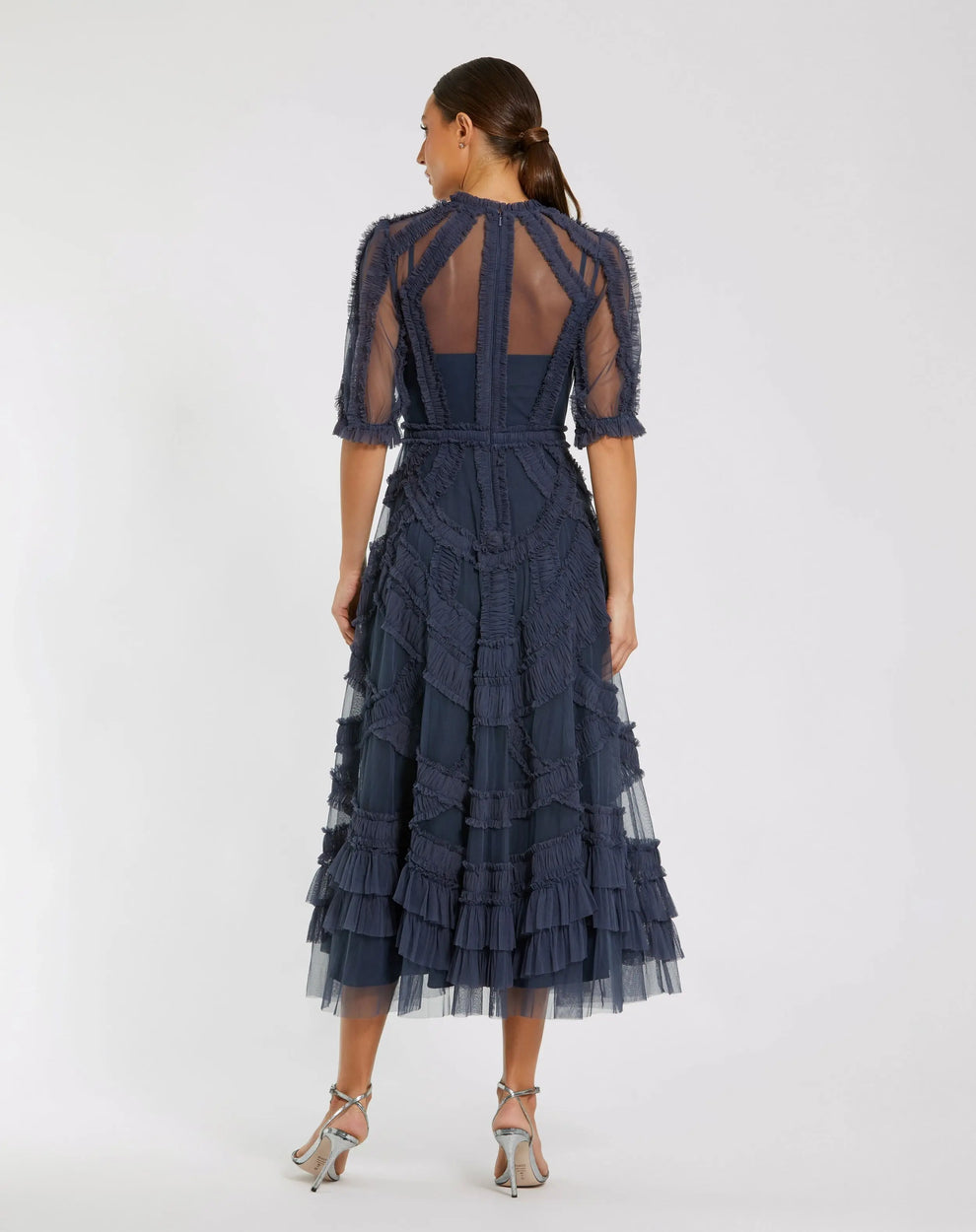 Illusion Midi Tulle Evening A-Line Mac Duggal 998058P