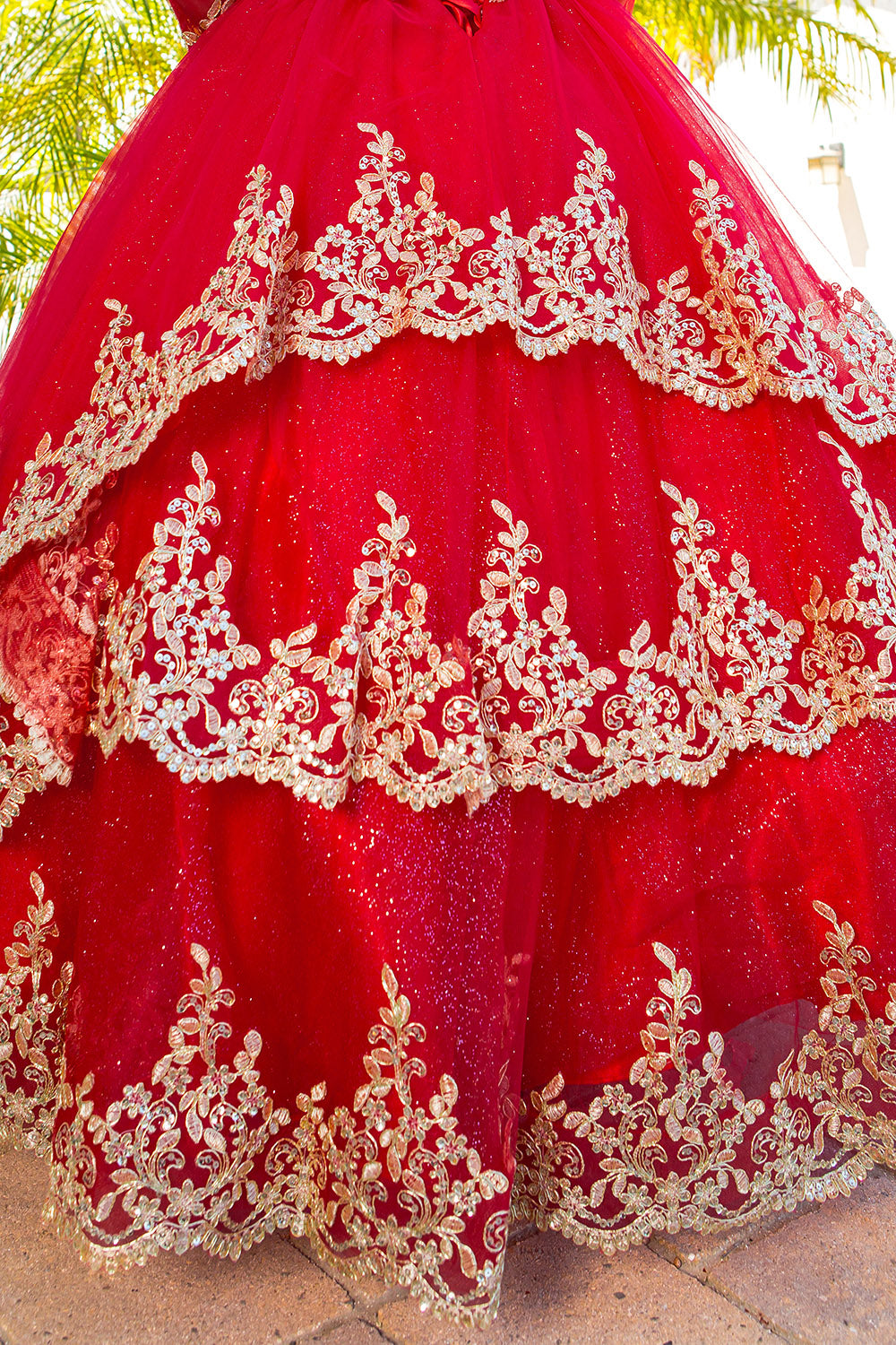 Cinderella Couture 8059 Glitter Lace Applique Flower Girl Dress