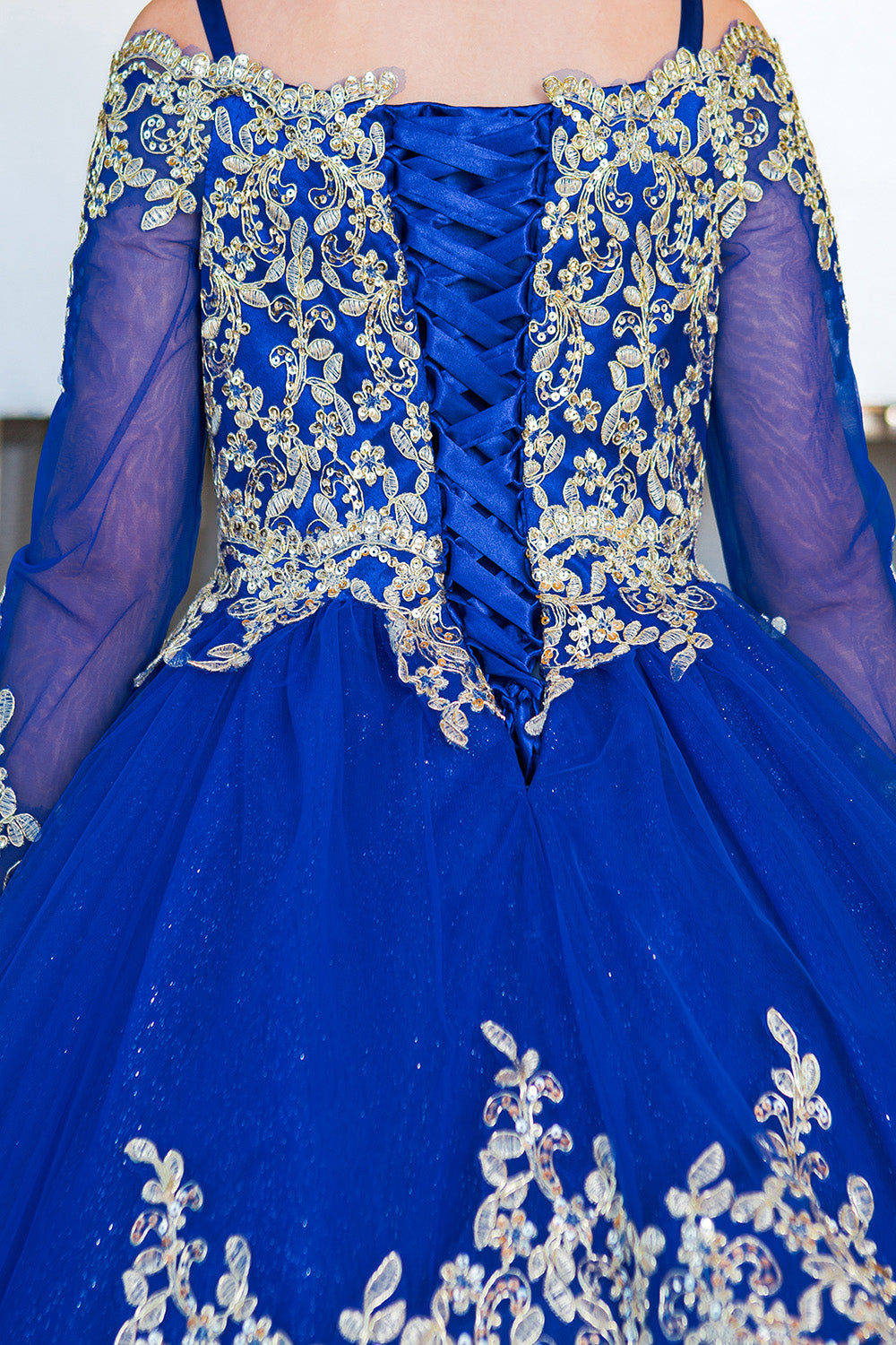 Cinderella Couture 8059 Glitter Lace Applique Flower Girl Dress