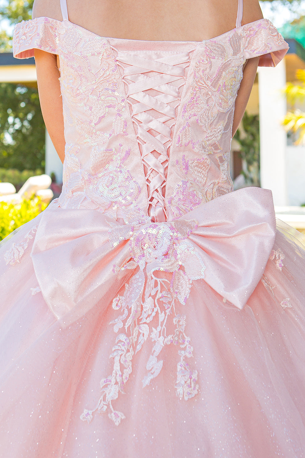 Flower Girl Dresses Long Ball Gown Sequin Flower Girl Dress Blush