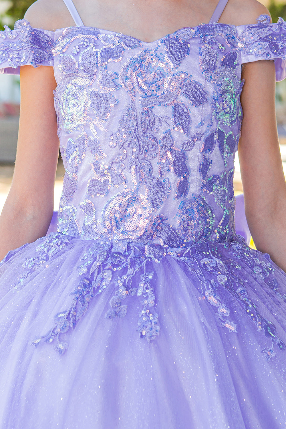 Flower Girl Dresses Long Ball Gown Sequin Flower Girl Dress Lavendar
