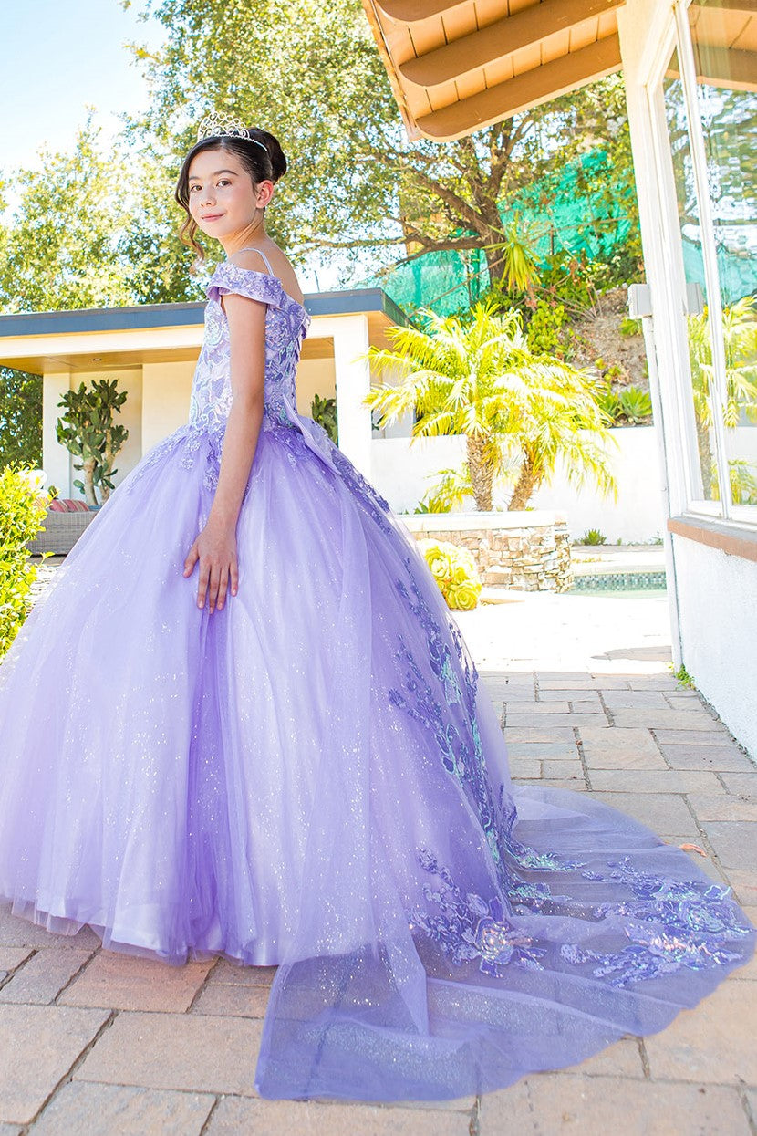 Cinderella Couture 8062 Long Ball Gown Sequin Flower Girl Dress