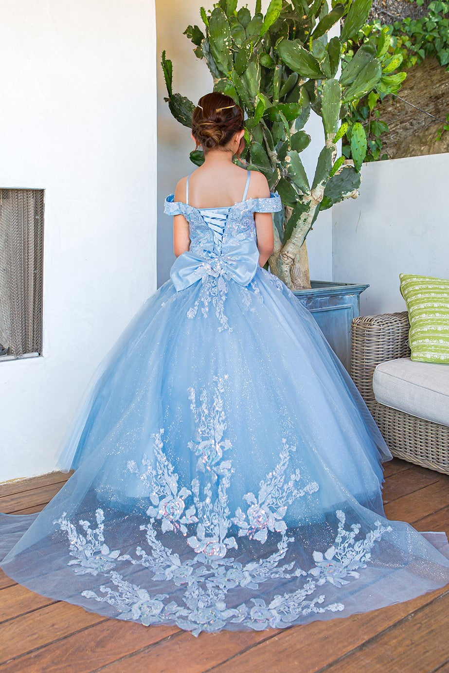 Cinderella Couture 8062 Long Ball Gown Sequin Flower Girl Dress