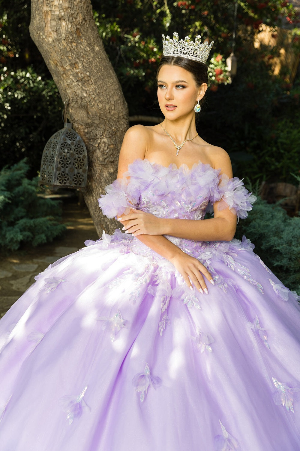 Quinceniera Dresses Long Corset Ball Gown Quinceanera Dress Cinderella Couture 8065J Lilac