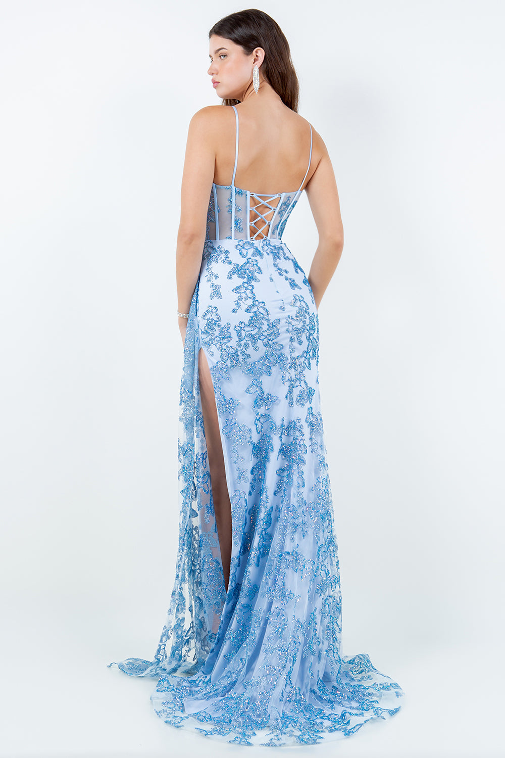Cinderella Couture 8079J Long Fitted Formal 3D Applique Prom Dress