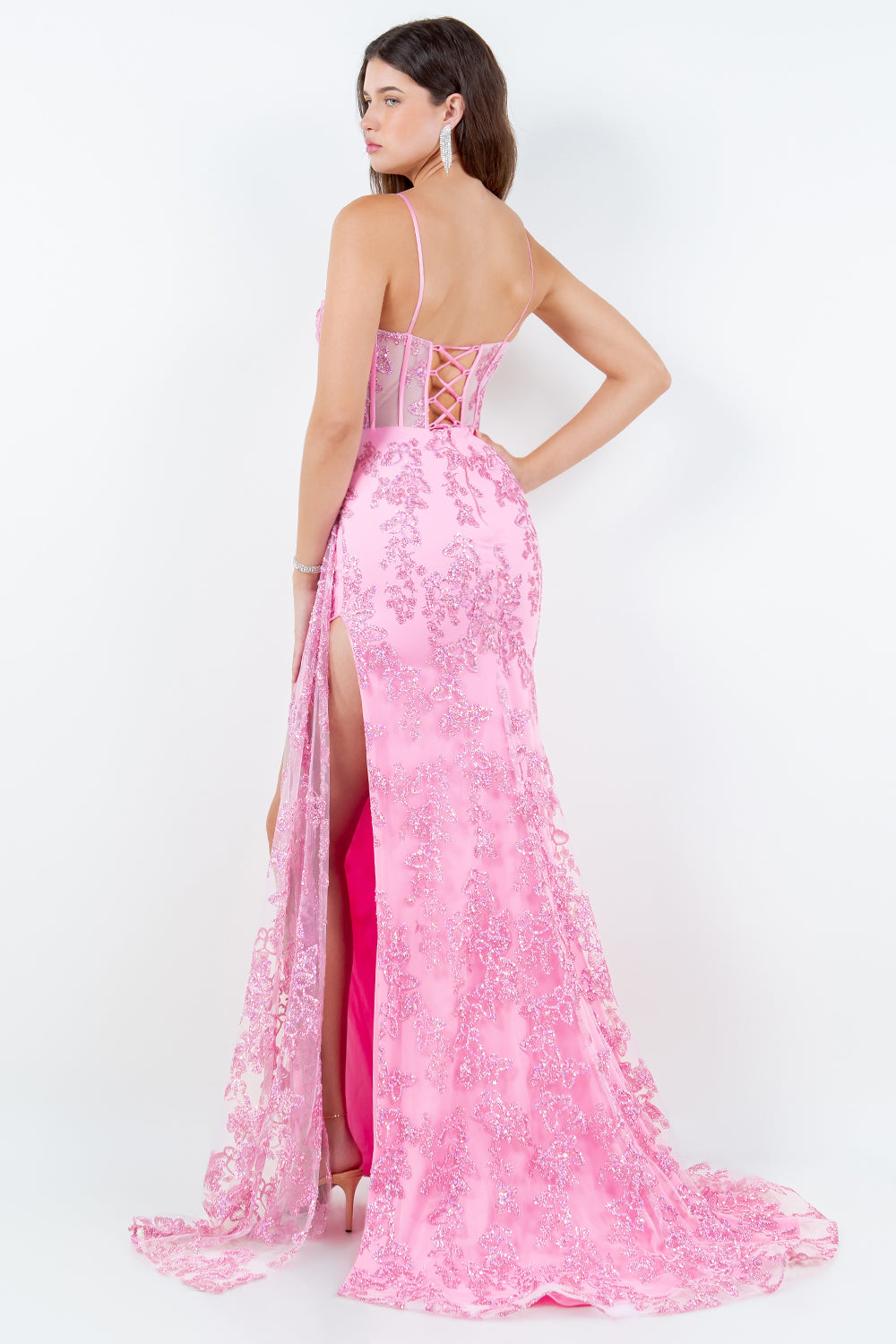 Cinderella Couture 8079J Long Fitted Formal 3D Applique Prom Dress