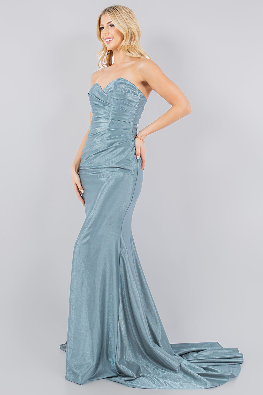 Cinderella Couture 8083J Prom Long Formal Pleated Mermaid Dress