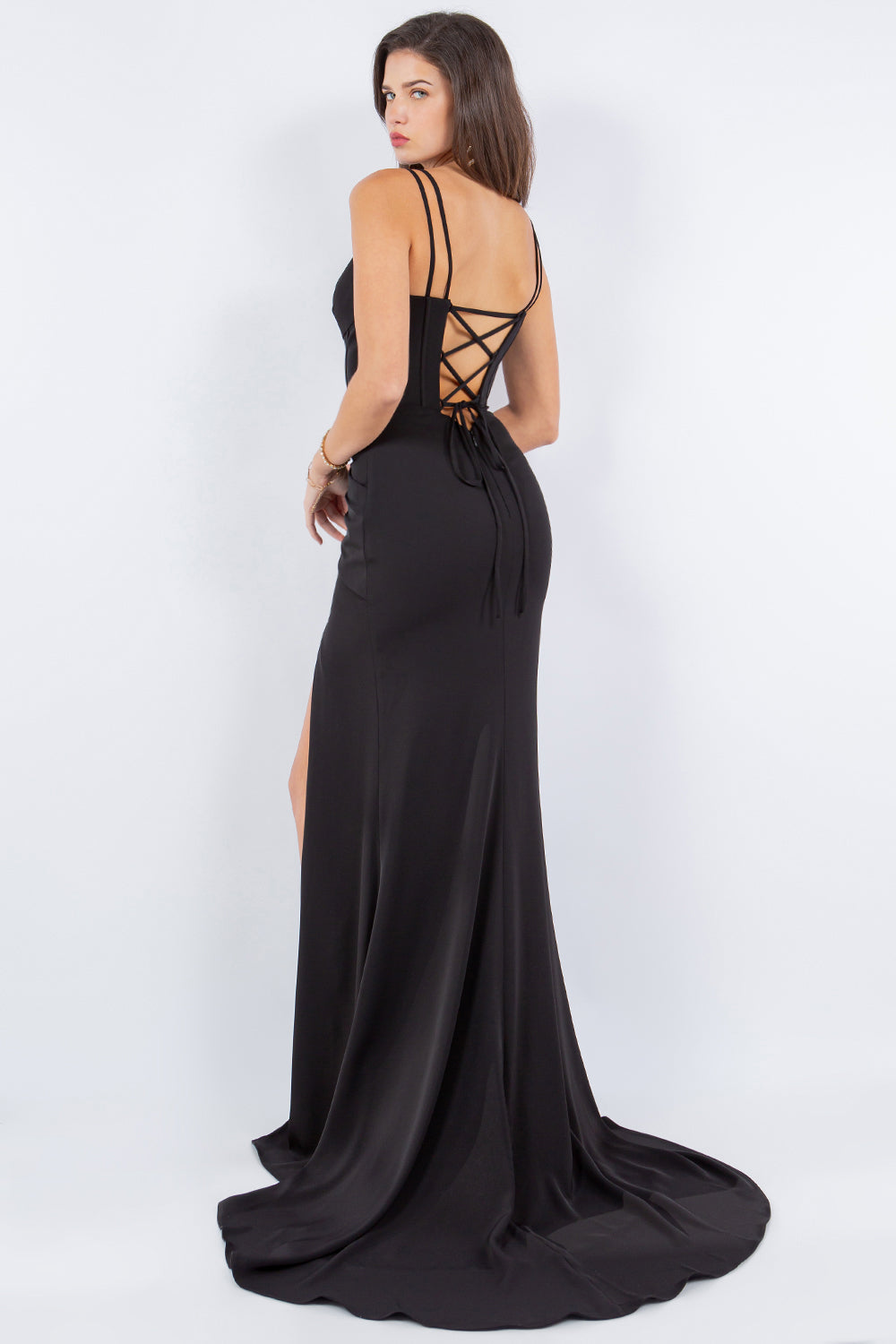 Cinderella Couture 8091J Fitted Long Formal Corset Prom Dress
