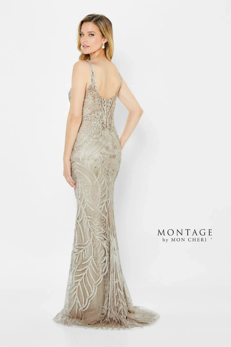 Formal Dresses Metallic Fit Ribbon Formal Dress Stone