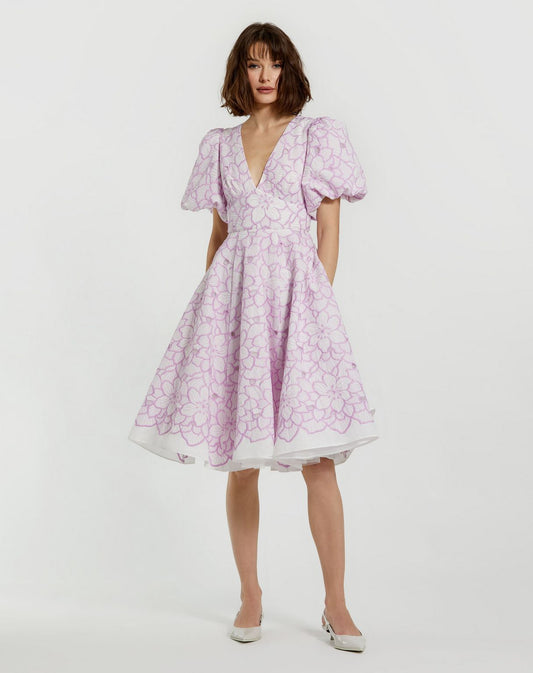 Cocktail Dresses Short A Line Floral Cocktail Dress Orchid White