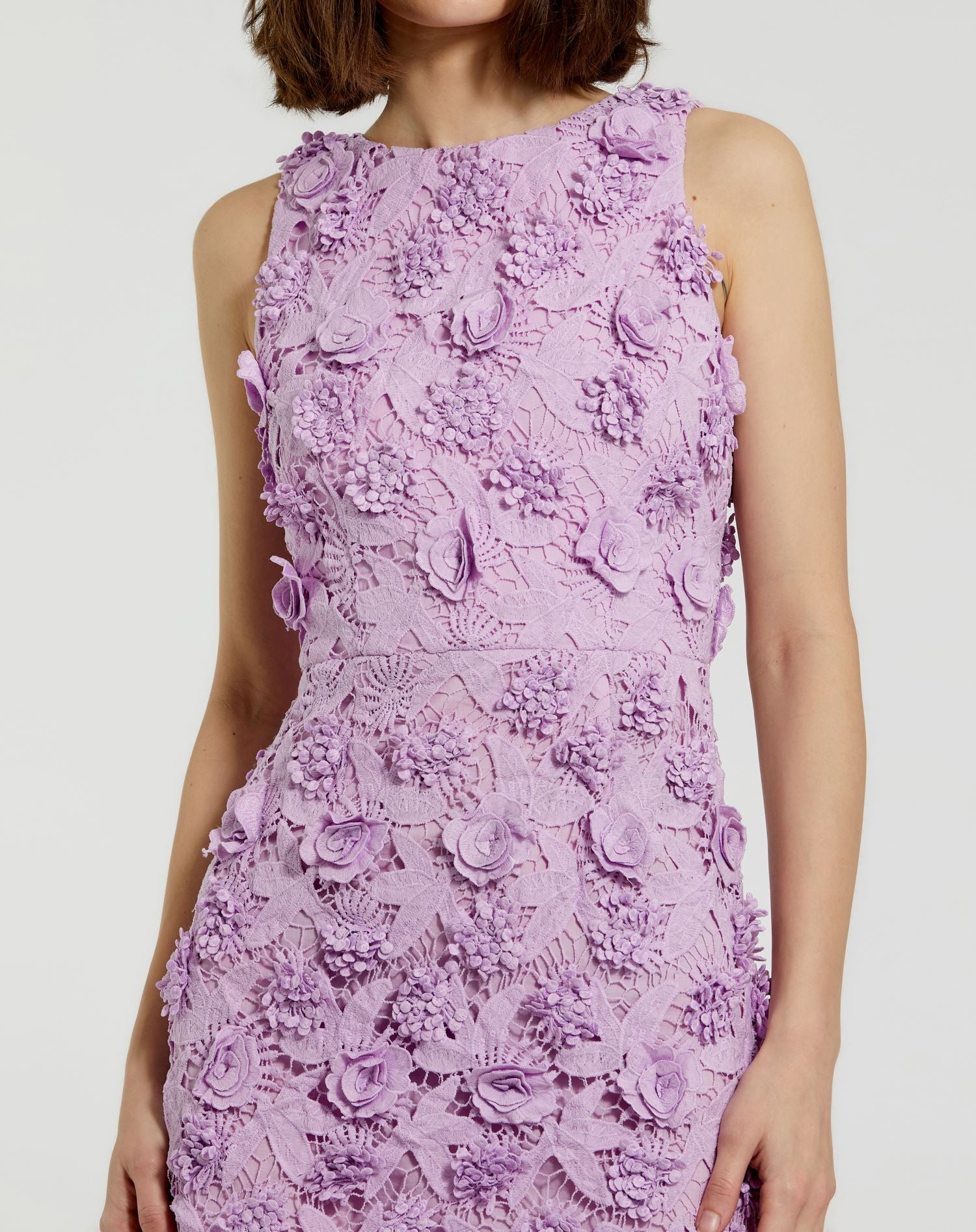 Cocktail Dresses Short Cocktail 3D Floral Mini Dress Orchid