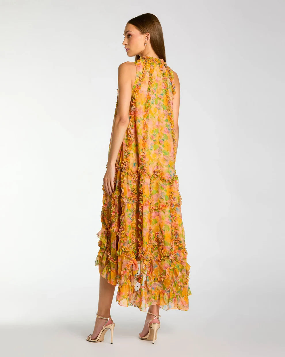 Cocktail Dresses Floral Print High Low Cocktail Dress Mango Multi
