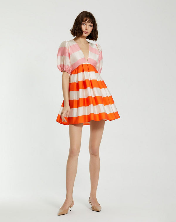 Short Pleated Dress A Line Mac Duggal 81049