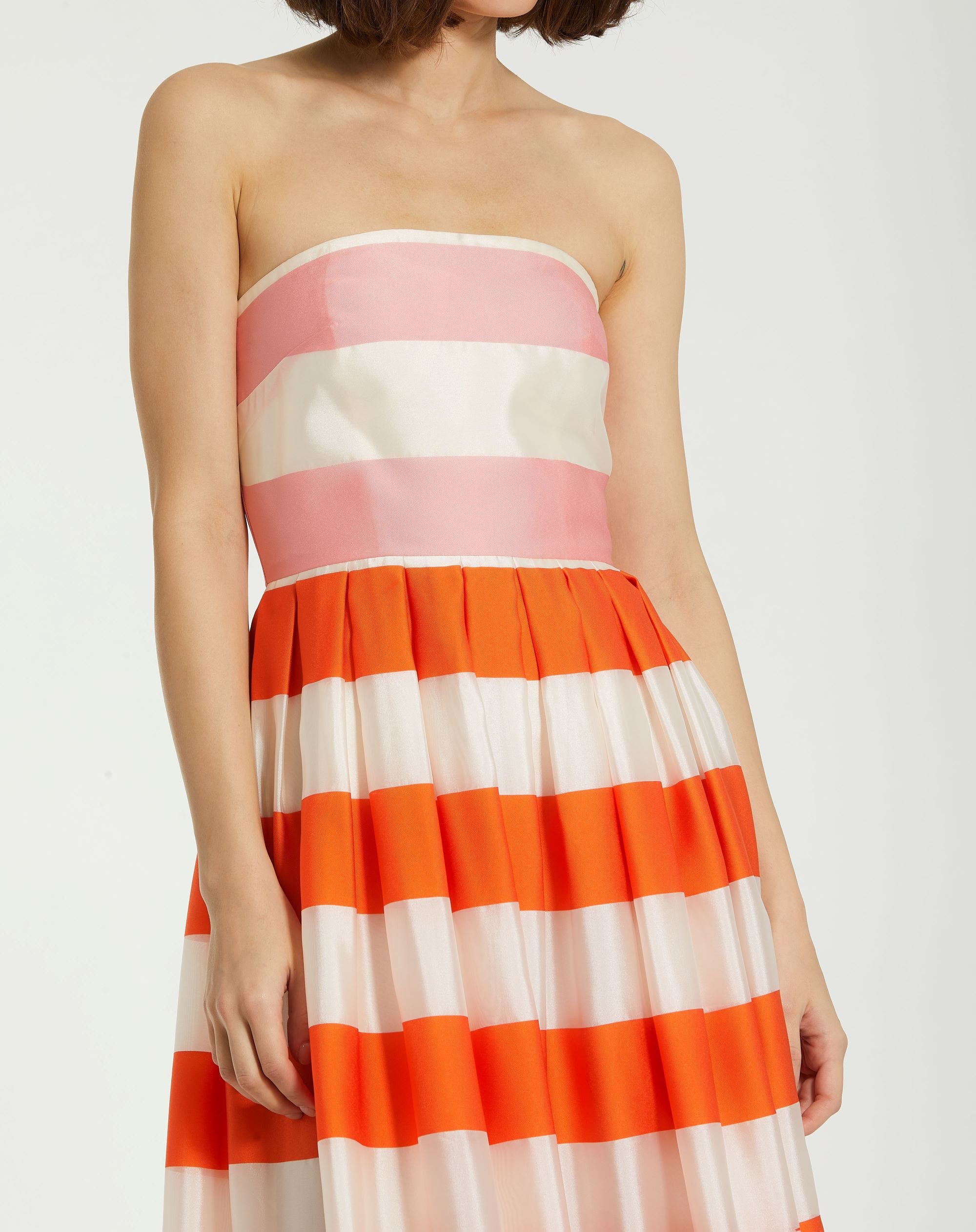 Formal Dresses Long Stripped Formal Prom Ruffle Dress Sunset