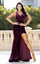 Prom Dresses Fitted Prom Long Velvet Slit Formal Dress Burgundy