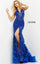 Prom Dresses Formal Long Slit Sequin Prom Dress Royal
