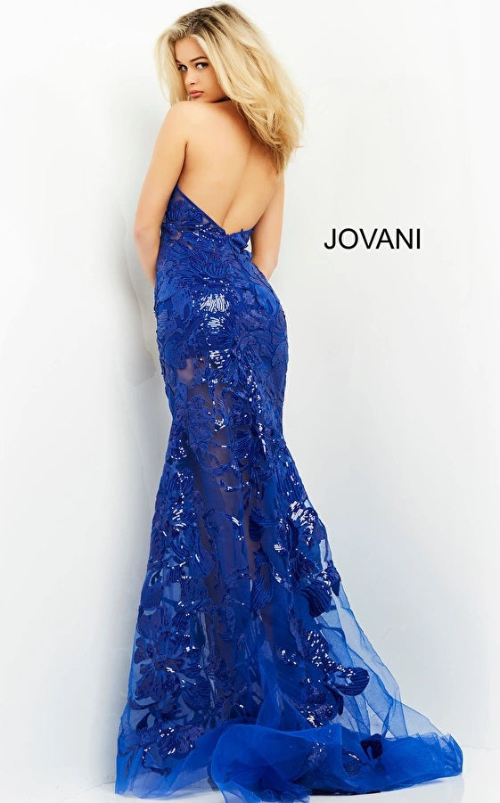 Prom Dresses Formal Long Slit Sequin Prom Dress Royal