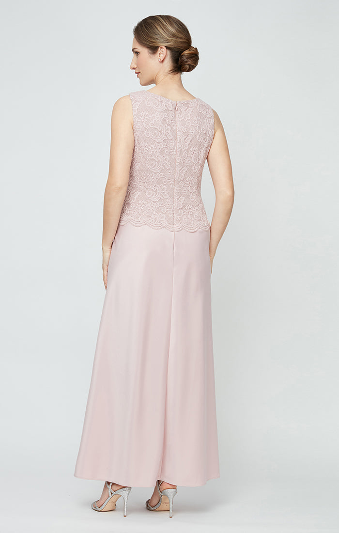 Alex Evenings 82122326 Long Petite Glitter Lace Mother of the Bride Jacket Dress