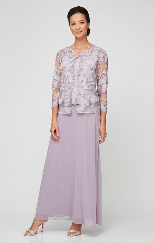 Mother of the Bride Dresses A Line Long Formal Mother of the Bride Petite Jacket Dress Smokey Orchid