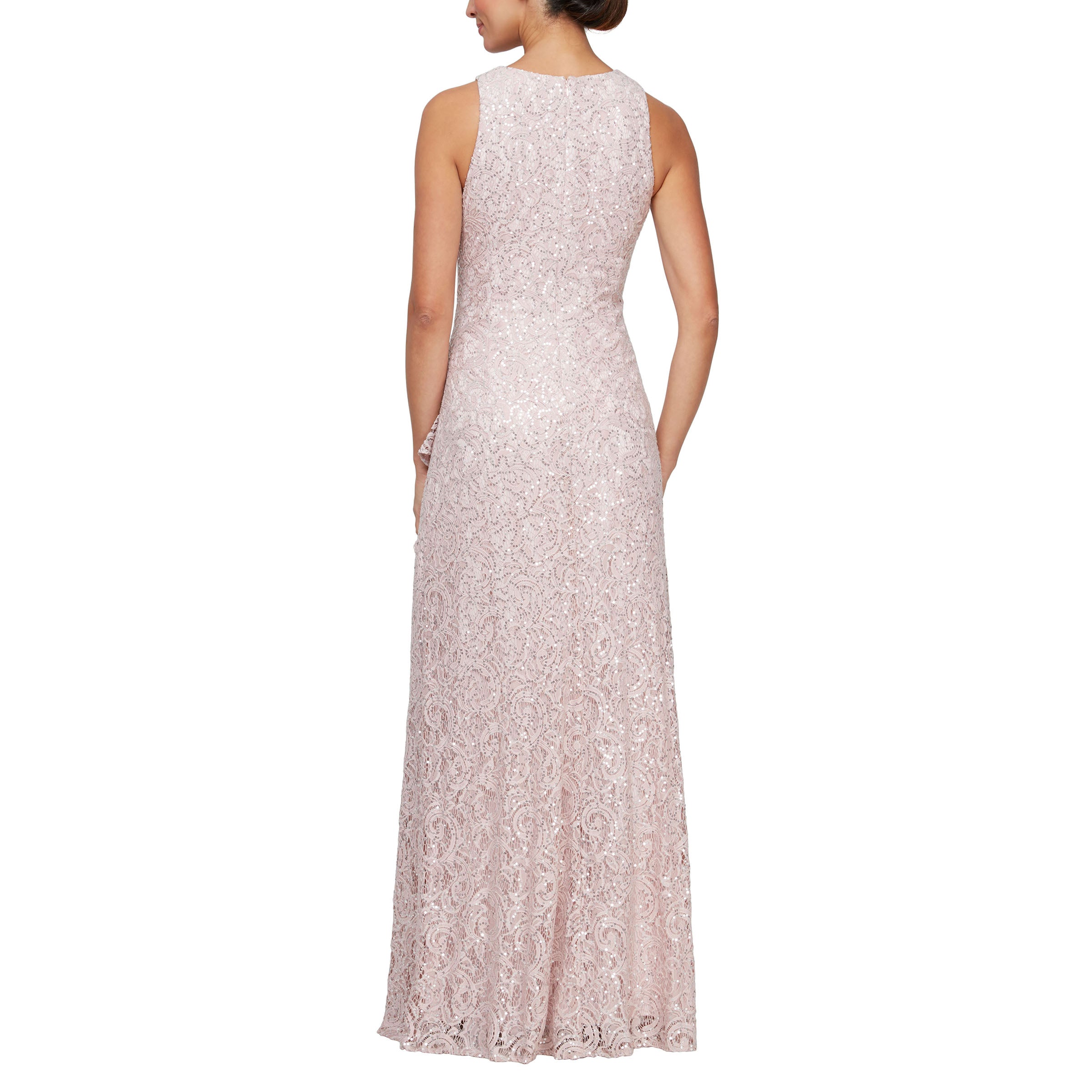 Alex Evenings 81122434 Long Sleeveles Formal Lace Dress – The Dress Outlet