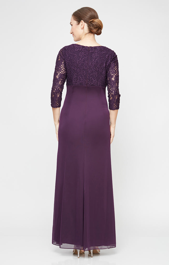 Alex Evenings 82122469 Beaded Petite Long Formal Mother of the Bride A Line Dress