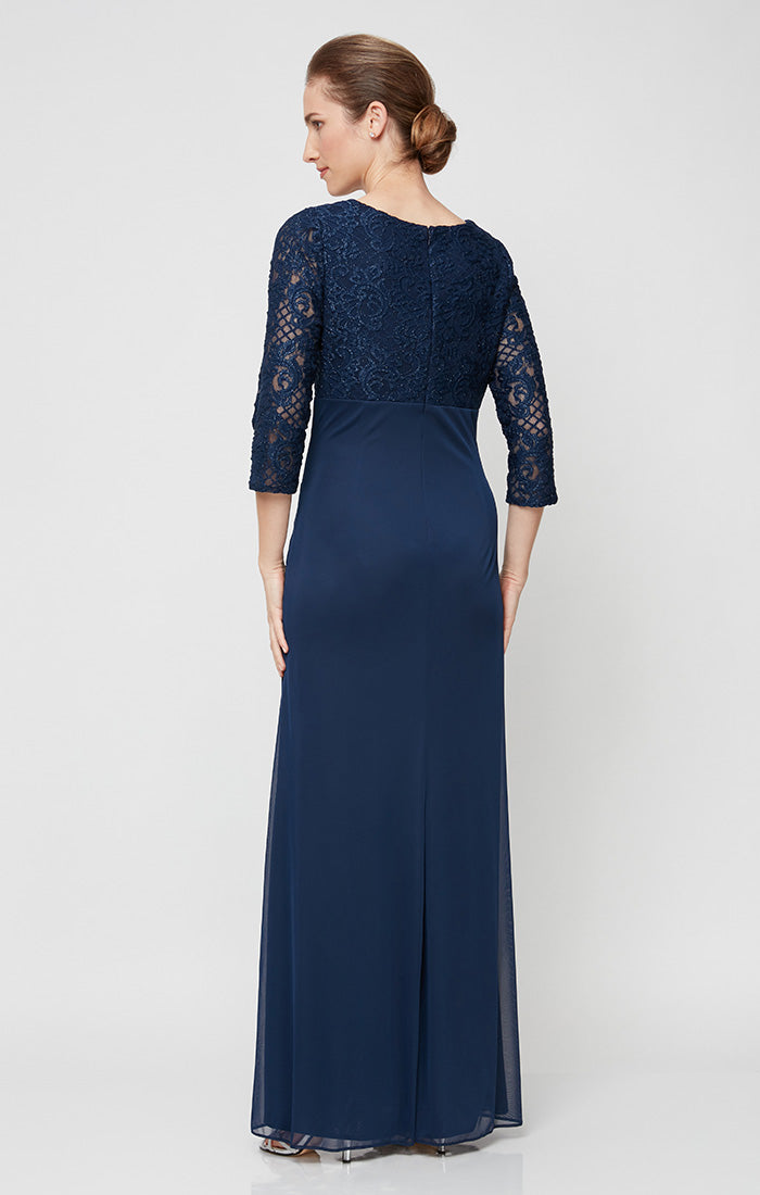 Alex Evenings 82122469 Beaded Petite Long Formal Mother of the Bride A Line Dress