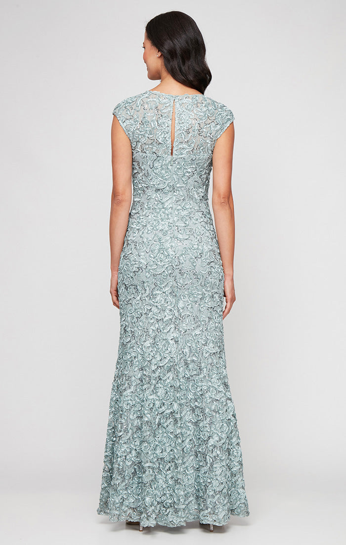 Alex Evenings Women's Sequined Soutache Mermaid Gown - Blue