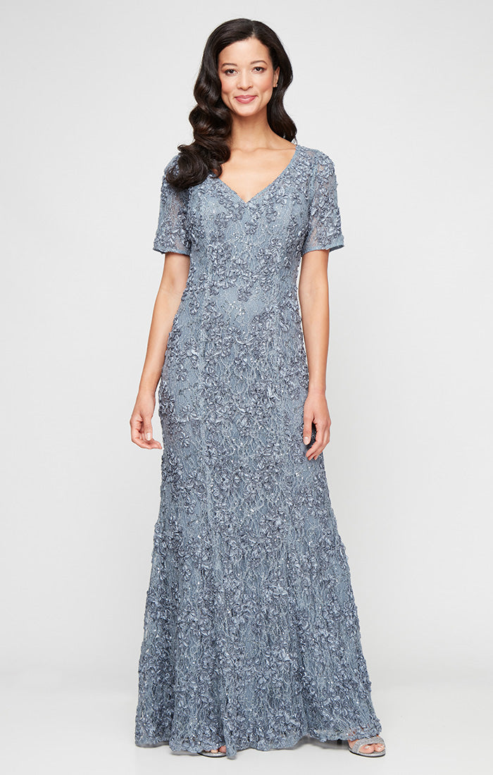 slate grey formal dress Grey Sequin Bias V-neck Strapless Panel Train Mermaid Prom Formal Dress main image 0