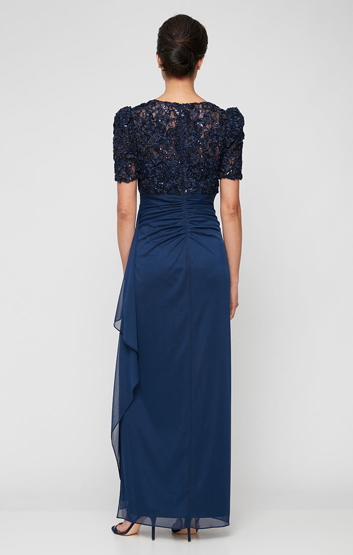 Alex Evenings 81122633 Ruffle Long Formal Mother of the Bride Dress