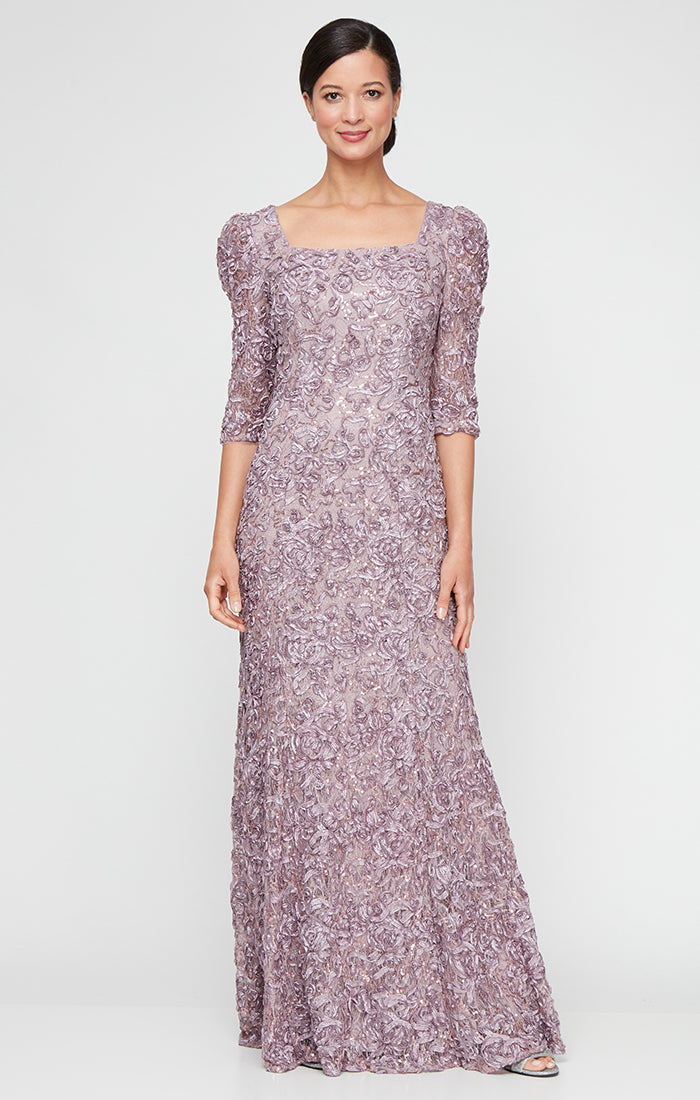 Alex Evenings 81122676 Long Sequin Lace Formal Evening Dress