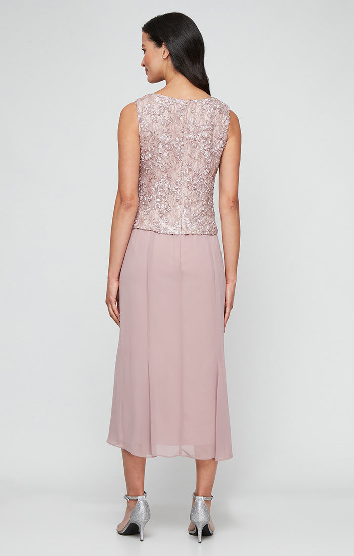 Alex Evenings 81122689 Cocktail Tea Length Button Jacket Dress