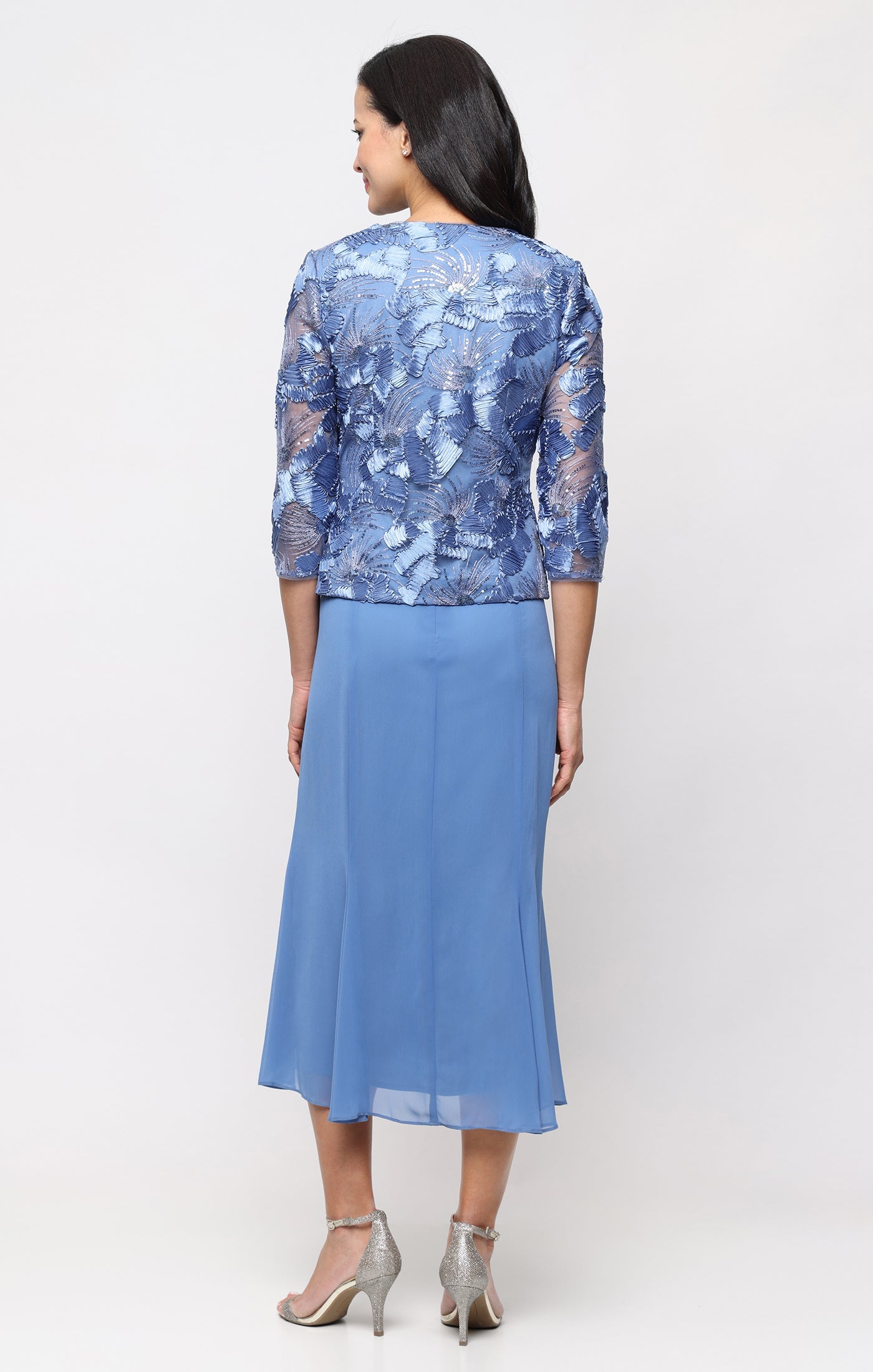 Scoop Midi Chiffon Mother of the Bride A-Line Alex Evenings 81122839