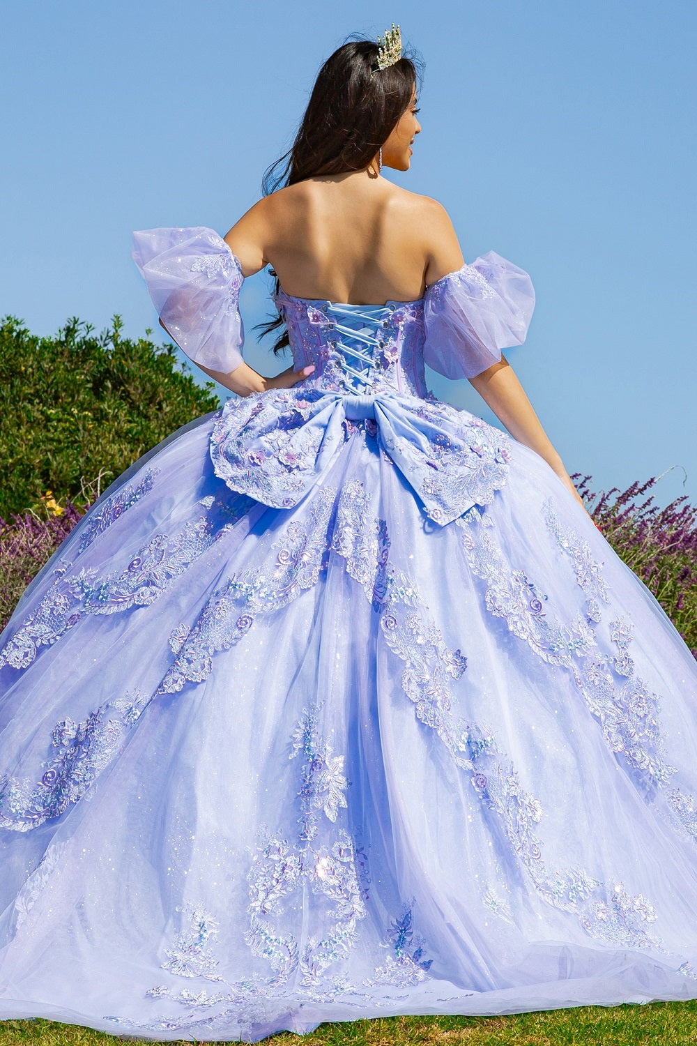 Cinderella Couture 8115J Long Ball Gown 3D Floral Quinceanera Dress